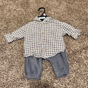 Carter's Gray and White Plaid Baby Shirt
